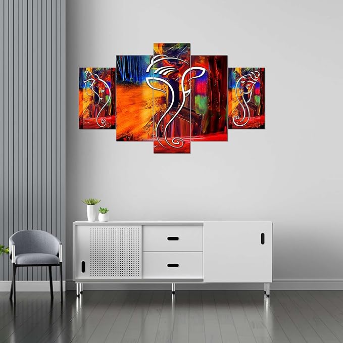 Decor Home Ganesha 17x30in Wall Painting for Hotel | Office | Living Room-G17513 Decor Home Ganesha 17x30in Wall Painting for Hotel | Office | Living Room-G17513