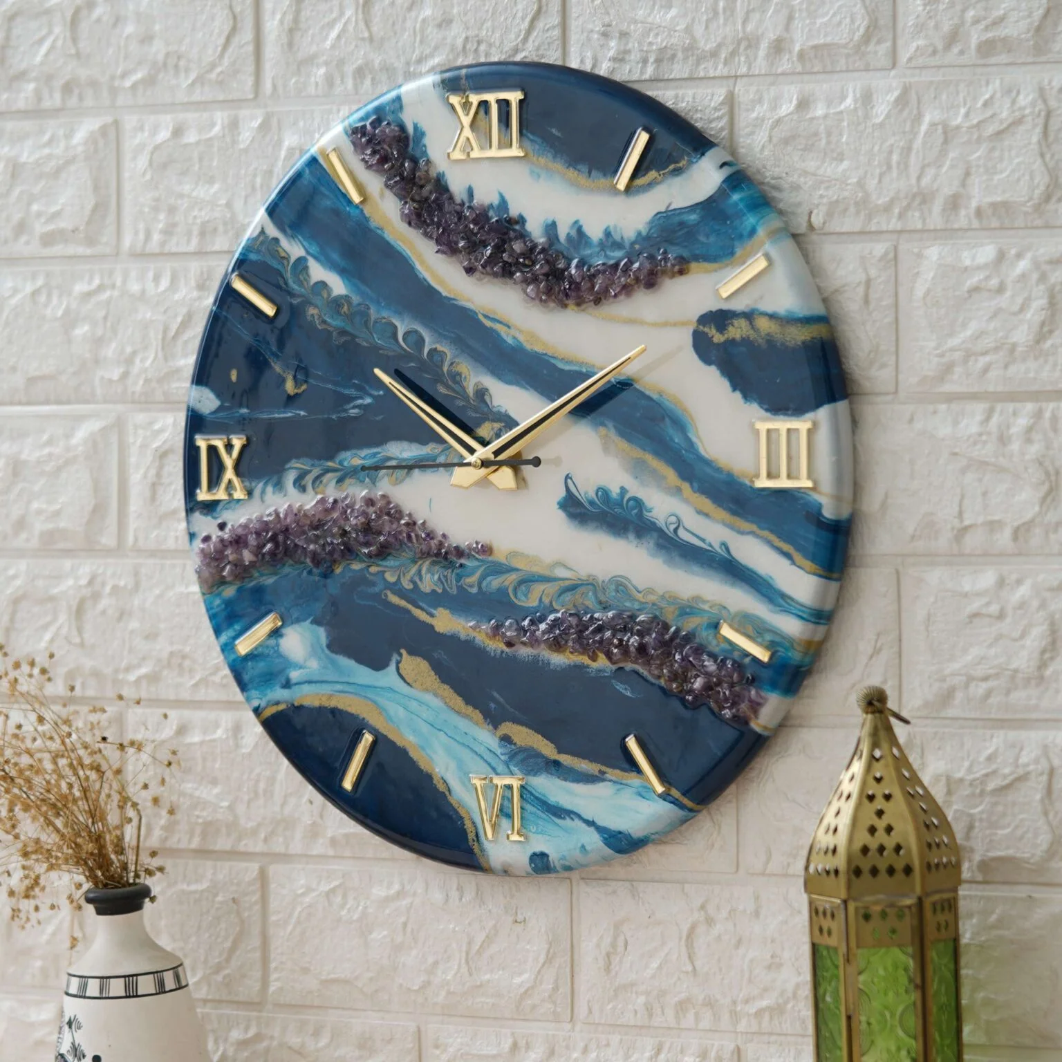 Handmade Printed Acrylic Wall Clock for Home Office Decoration 16in  RK79