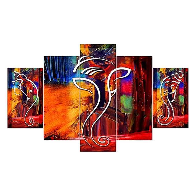 Decor Home Ganesha 17x30in Wall Painting for Hotel | Office | Living Room-G17513 Decor Home Ganesha 17x30in Wall Painting for Hotel | Office | Living Room-G17513