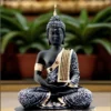 Polyresin 27x27cm Sitting Buddha idol for Home Hotel Garden Office R-B9