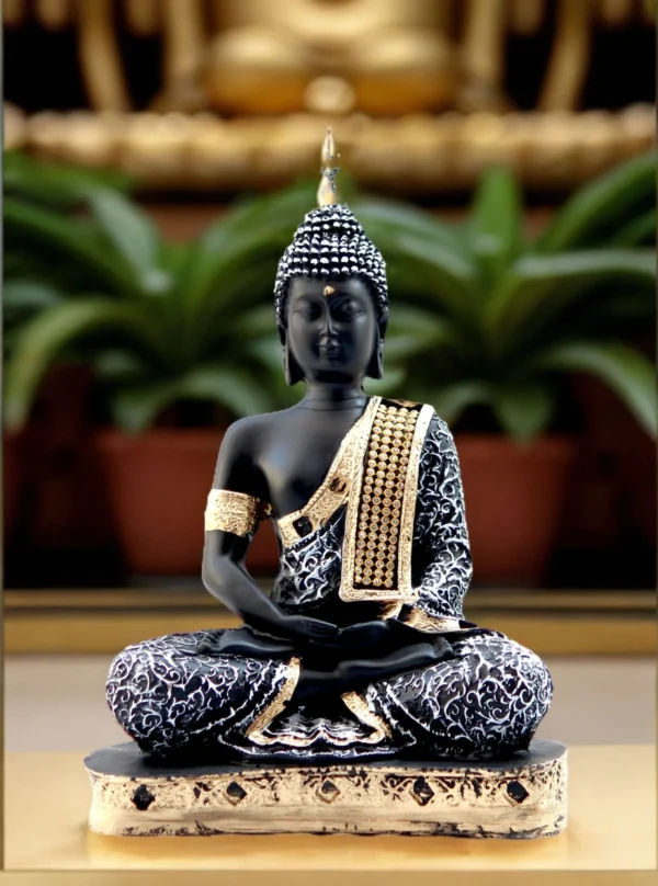 Polyresin 27x27cm Sitting Buddha idol for Home Hotel Garden Office R-B9