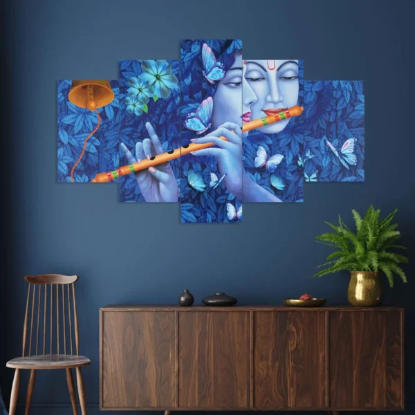 Decor Home Krishna 24x50in Wall Painting for Hotel | Office | Living Room Office BRK