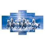 Decor Home Seven Horses 17x30in Wall Painting for Hotel | Office | Living Room-H17570 Decor Home Seven Horses 17x30in Wall Painting for Hotel | Office | Living Room-H17570