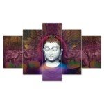 Buddha set of 5 framed 17×30″ wall paintings to Decor Home Hotel Office B17559 Buddha Framed Wall Painting