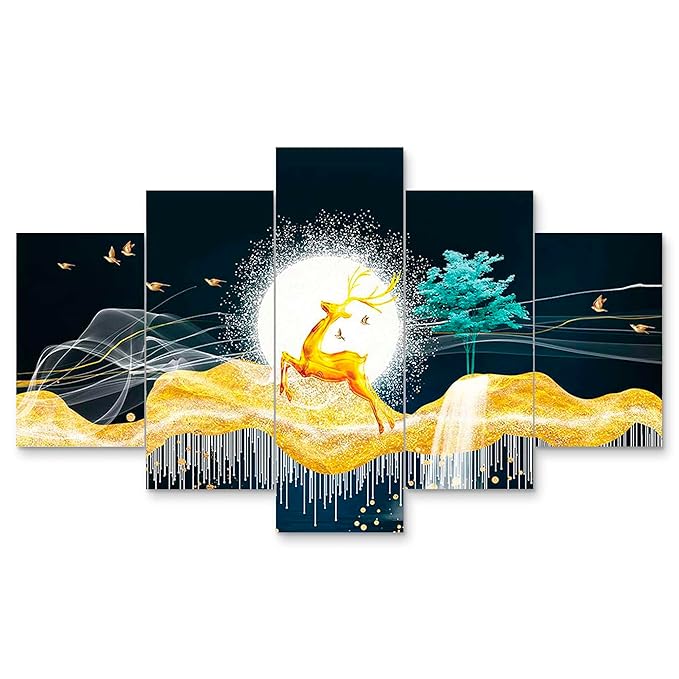 Modern Nature Art Wall Painting 25×50″ set of 5 painting for Home Office Gift-N17617 Modern Nature Art Wall Painting 25×50″ set of 5 painting for Home Office Gift-N17617