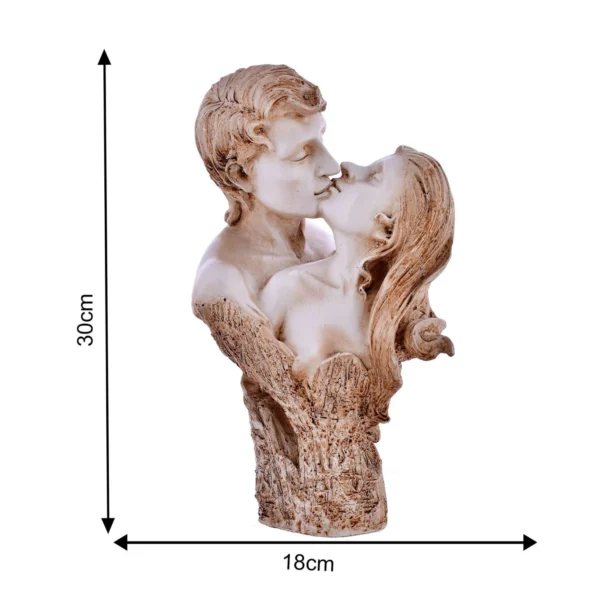 White Brown Polyresin Man-Woman Kissing Statue to Decor Home office R-CPL2