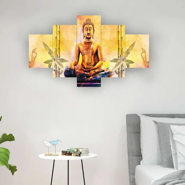 Buddha set of 5 framed 24×50″ wall paintings to Decor Home Hotel Office B11