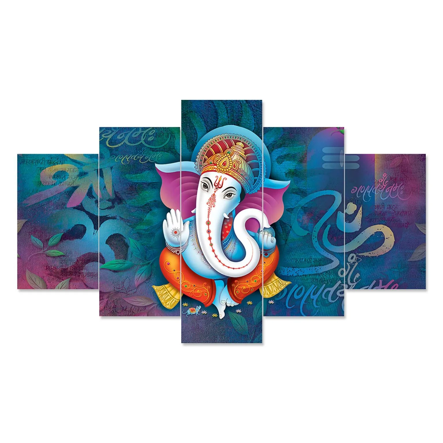 Decor Home Ganesha 24x50in Wall Painting for Hotel | Office | Living Room-G1