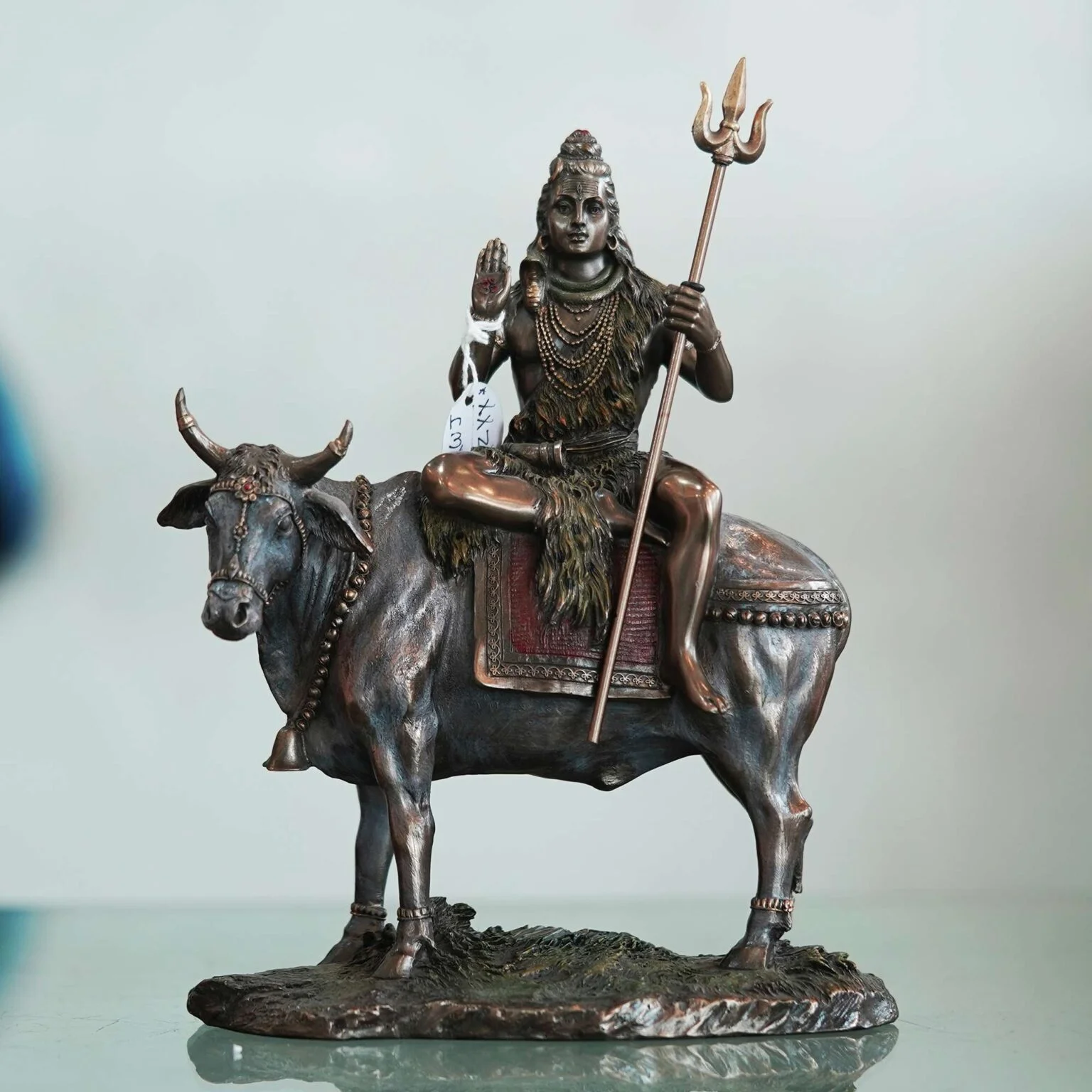 Shiva with Nandi Bull Bronze idol to decorate Home Hotel Office area BZ-SC1