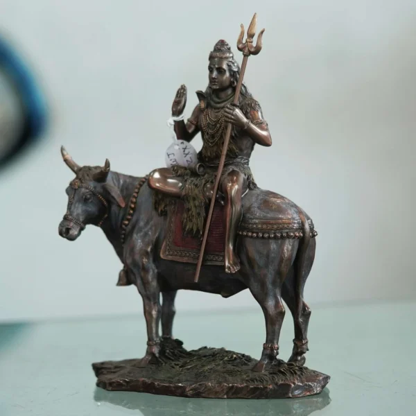 Shiva with Nandi Bull Bronze idol to decorate Home Hotel Office area BZ-SC1