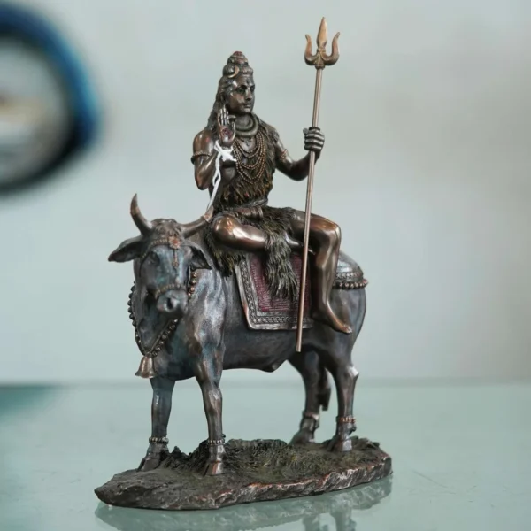 Shiva with Nandi Bull Bronze idol to decorate Home Hotel Office area BZ-SC1