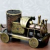 Brass train pen holder for Home Office reception decoration 21x12cm BZ-TRN1