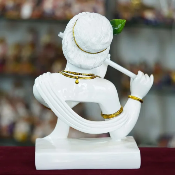 Hand Crafted Marble Krishna with flute idol for center table decoration mk-2