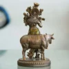 Krishna playing Flute with Cow Statue to Decorate Home Office Garden BZ-KC1