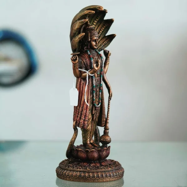 13x13cm Bronze Lord Vishnu Idol to Decorate Home Office Living Room BZ-VSN1