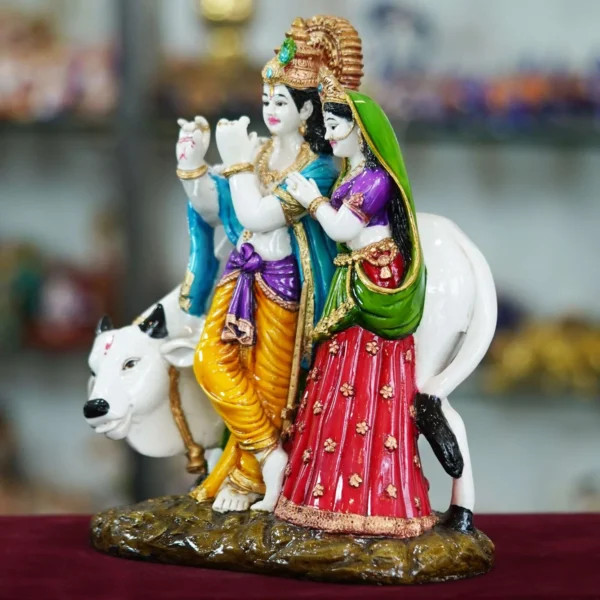 Marble Handcrafted Radha Krishna Idol For Home Decoration Showpiece -MB-RK1