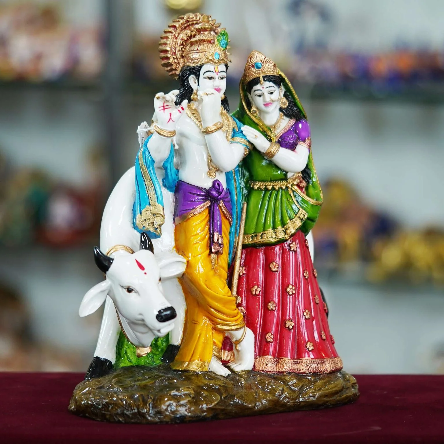 Marble Handcrafted Radha Krishna Idol For Home Decoration Showpiece -MB-RK1