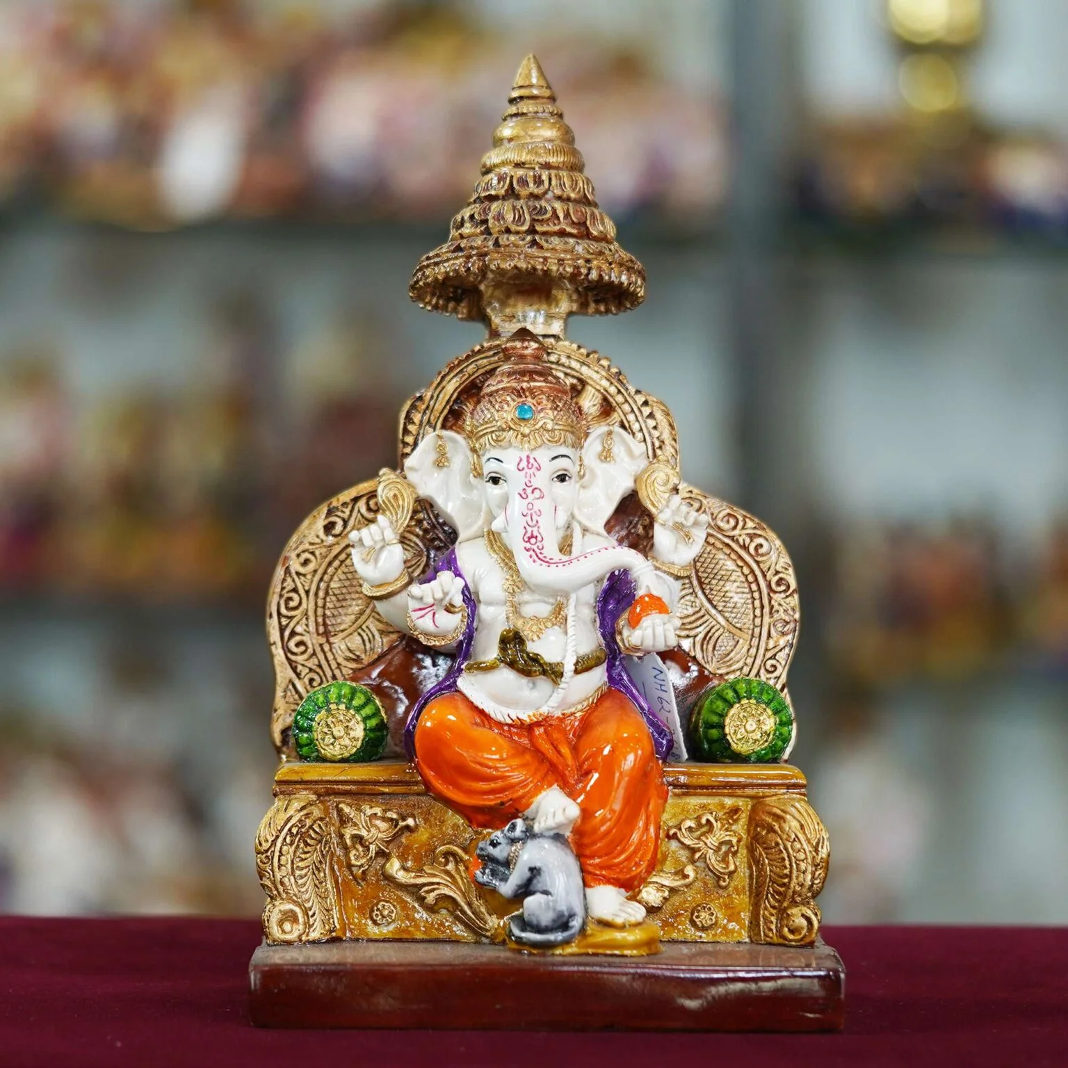 Decor Home Marble Dust Ganesha ji Statue | multicolor | 25x15cm Art-MG3