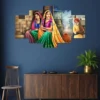 Rajasthani Wall Paintings set of 5 framed 24×50″ for Home Hotel Office RK56