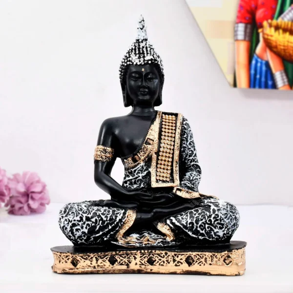 Polyresin 27x27cm Sitting Buddha idol for Home Hotel Garden Office R-B9