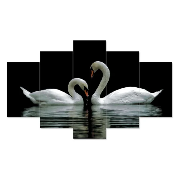 two-swans-in-water-wall painting