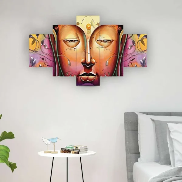 Buddha set of 5 framed 24×50″ wall paintings to Decor Home Hotel Office B9