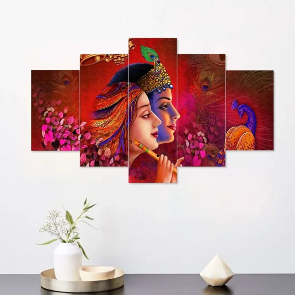 Decor Home Radha Krishna Wall Painting for Hotel | Office | Living Room-k10