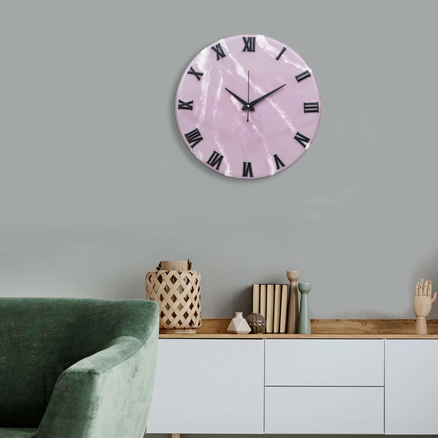 Handmade Printed Acrylic Wall Clock for Home Office Decoration 16in  RK83