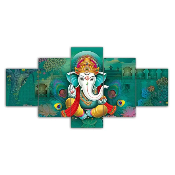 Decor Home Ganesha 24x50in Wall Painting for Hotel | Office | Living Room-G3