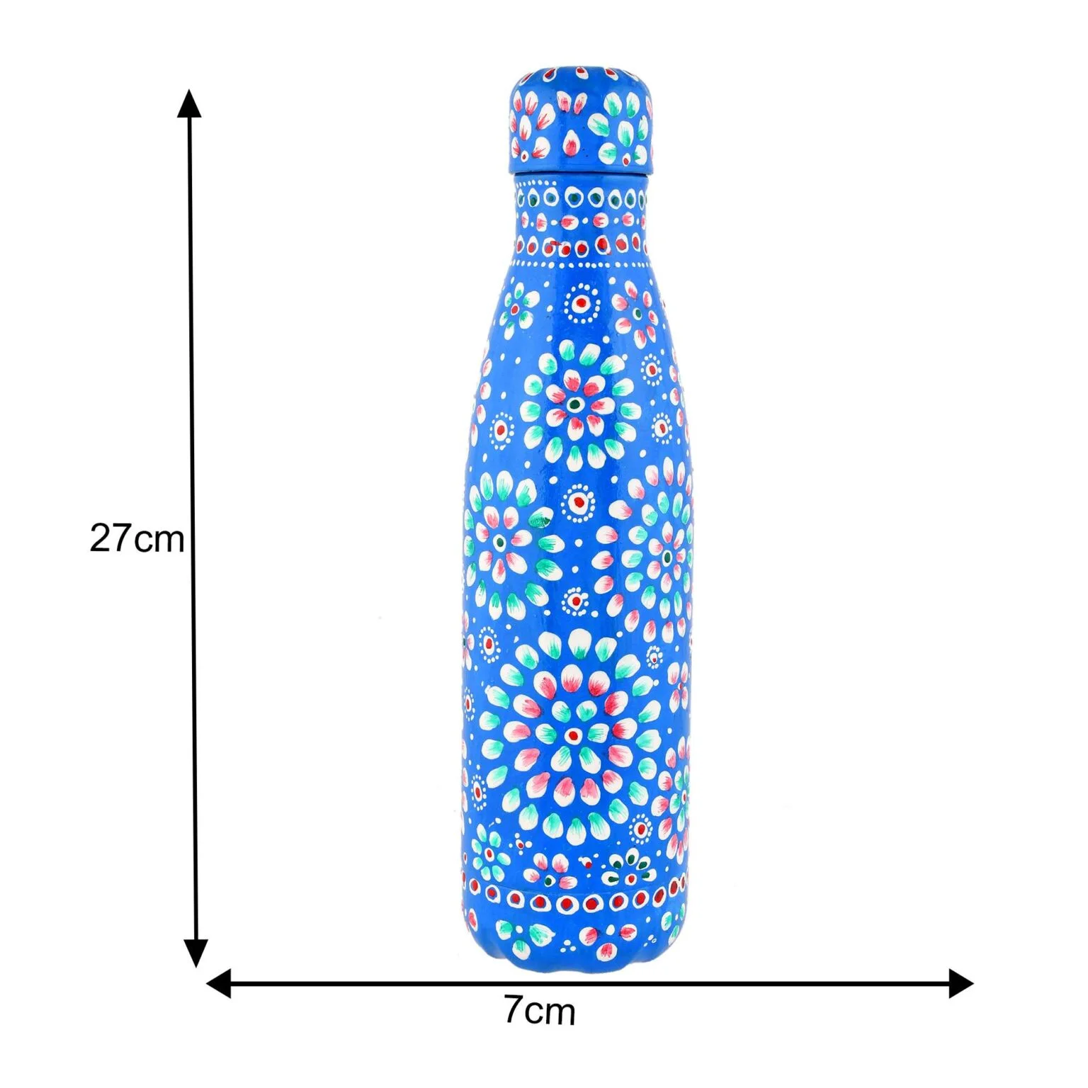 Hand Crafted Premium Aluminum Water Bottle 27×7cm multicolor reusable AB1