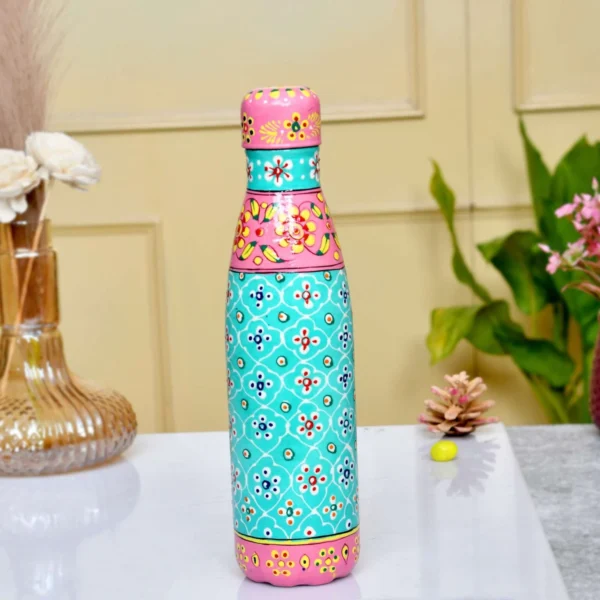 Hand Crafted Premium Aluminum Water Bottle 27×7cm multicolor reusable AB2