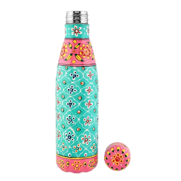 Hand Crafted Premium Aluminum Water Bottle 27×7cm multicolor reusable AB2