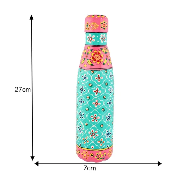 Hand Crafted Premium Aluminum Water Bottle 27×7cm multicolor reusable AB2