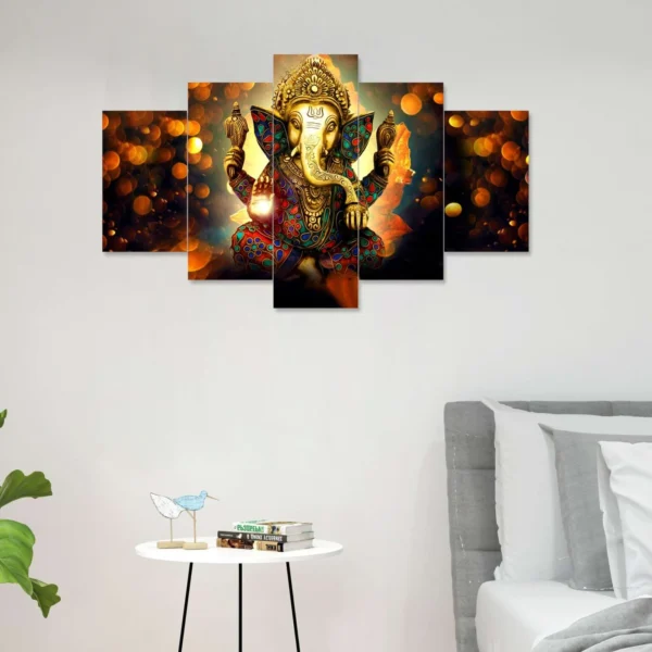 Decor Home Ganesha 24x50in Wall Painting for Hotel | Office | Living Room-G2