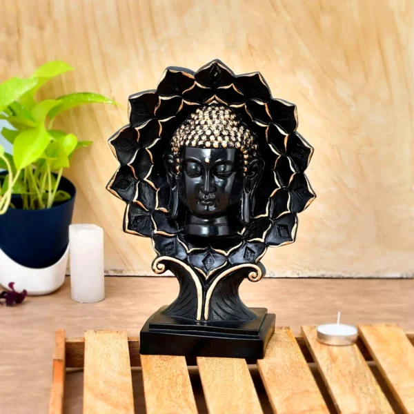 Polyresin 27x27cm Sitting Buddha idol for Home Hotel Garden Office R-B3