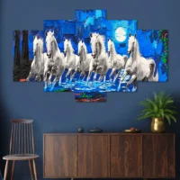 Decor Home Horses 24x50in Wall Painting for Hotel | Office | Living Room-H3