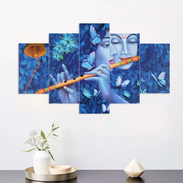 Decor Home Krishna 24x50in Wall Painting for Hotel | Office | Living Room Office BRK