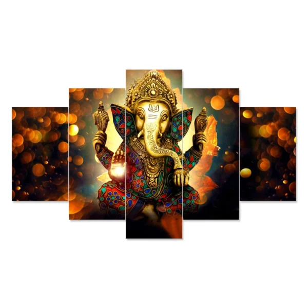 Decor Home Ganesha 24x50in Wall Painting for Hotel | Office | Living Room-G2