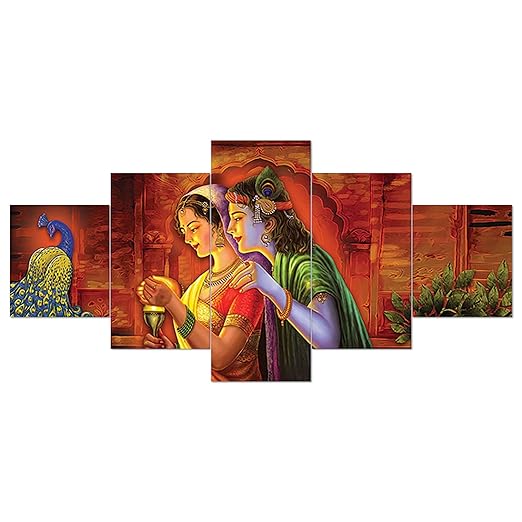 Decor Home Radha Krishna Wall Painting for Hotel | Office | Living Room-k17540 Decor Home Radha Krishna Wall Painting for Hotel | Office | Living Room-k17540