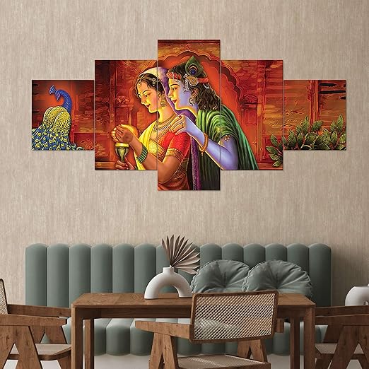 Decor Home Radha Krishna Wall Painting for Hotel | Office | Living Room-k17540 Decor Home Radha Krishna Wall Painting for Hotel | Office | Living Room-k17540