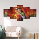 Decor Home Radha Krishna Wall Painting for Hotel | Office | Living Room-k17540 radha-Krishna-wall-painting
