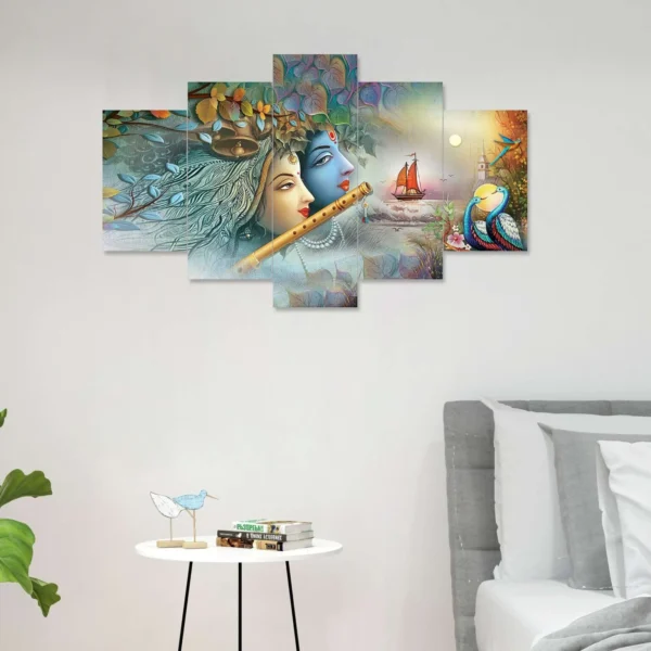 Decor Home Radha Krishna Wall Painting for Hotel | Office | Living Room-k3