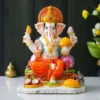 Decor Home Marble Dust Ganesha ji Statue | multicolor | 25x15cm Art-MG3