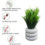 Decor Home Craft Potted Artificial Plant in Plastic Pot for Home Decor| Living Room | Indoor Shelf | Farmhouse Desk | Bathroom | Bedroom |Office Decoration