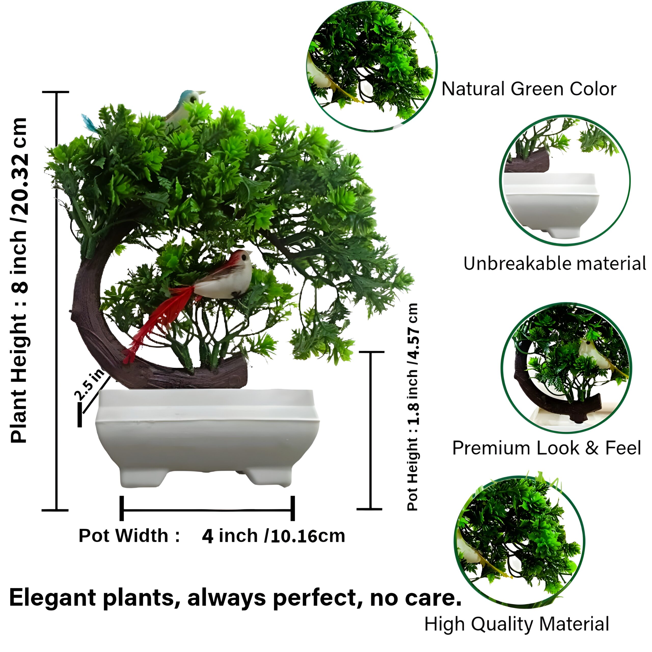 Decor Home Craft 1 Pc C-Type Designer Garden Artificial Bonsai Tree with  Pot for Room , Living Room , Office, Table Decoration (8 inch/20.32 cm)