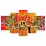Decor Home Bird Pair 17x30in Wall Painting for Hotel | Office | Living Room-Bd17582