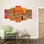 Decor Home Bird Pair 17x30in Wall Painting for Hotel | Office | Living Room-Bd17582