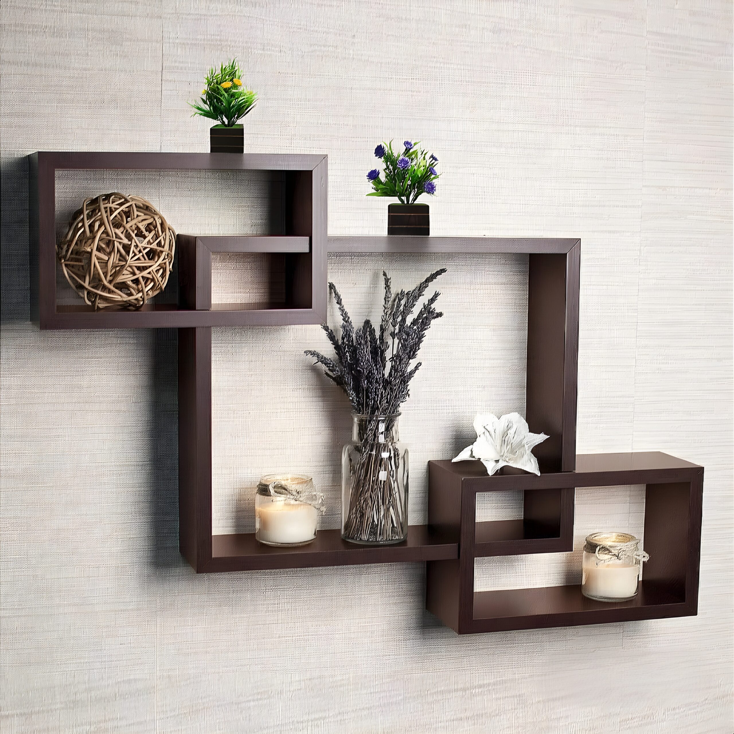 Artificial Flower Plant with Blooms in Wooden Pot – Vivid Faux Greenery for Home, Office, Living Room, or Gift Décor (8 in, 20.32 cm | Yellow | Purple Color) Premium Artificial plant with wooden pot