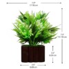 Decor Home Craft Table Top | Home | Shop | Office | Gifting Premium Wild Artificial Plastic Plant with Wooden Pot (17.78 Cm | White-Green Color)