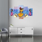 Decor Home Krishna 24x50in Wall Painting for Hotel | Office | Living Room Office RK17592 Decor Home Krishna 24x50in Wall Painting for Hotel | Office | Living Room Office RK17592